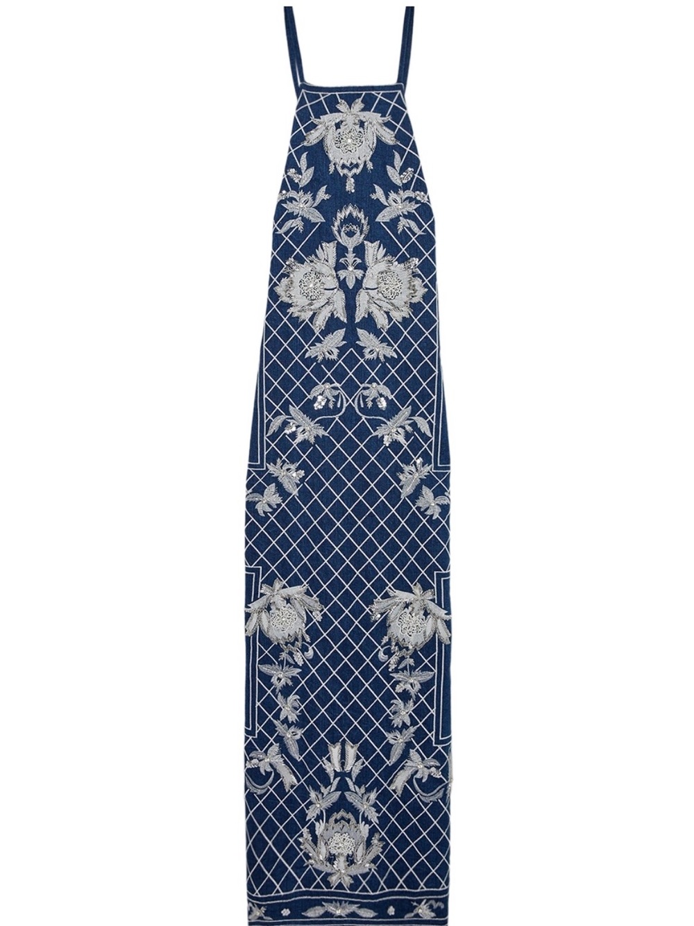 NWT Karen Millen Beaded Embellished Denim Woven Halter Midi Dress US 6 - Picture 8 of 16